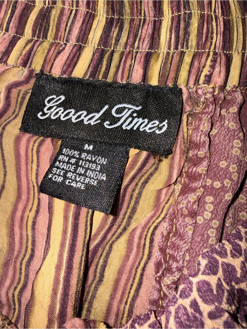Boho Vintage Patchwork Maxi Skirt - Brown Multi - Picture 2 of 4